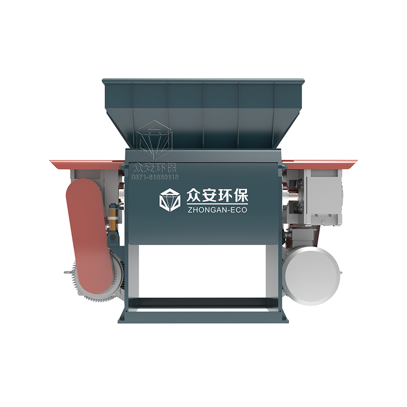 Trituradora fina de residuos sólidos industriales de doble eje para trabajo pesado con hoja giratoria de diseño en V 
